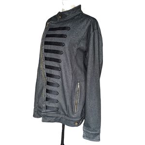 Vintage Rocawear Denim Military Style Jacket Black Size L